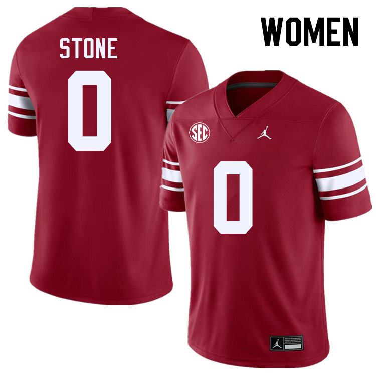 Women #0 David Stone Oklahoma Sooners 2024 SEC Conference College Football Jerseys-Throwback